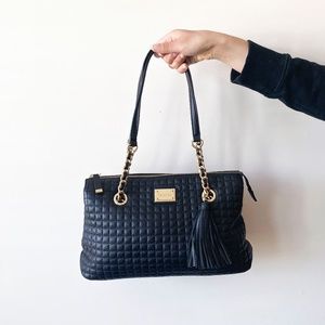 Calvin Klein Black Leather Hand Bag Purse